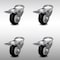 Service Caster 3.5 Inch SS Black Polyurethane Swivel Bolt Hole Caster Set with Total Lock Brake SCC-SSBHTTL20S3514-PPUB-BLK-4 - alternate 1